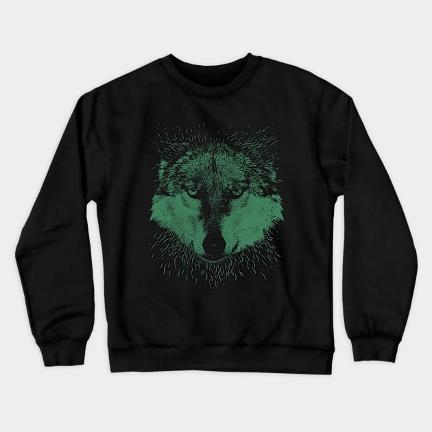 Wolf Head Animal Crewneck Sweatshirt by malaqueen